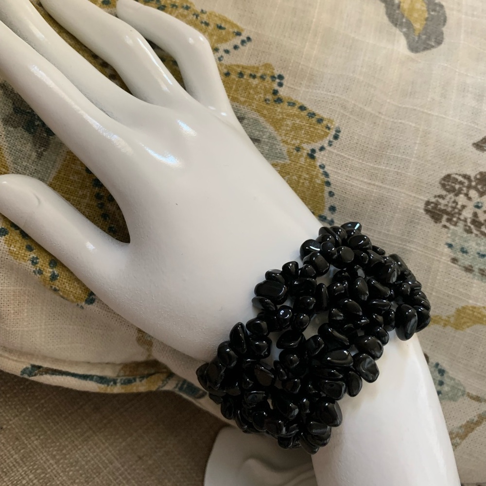 Semi precious stone stretch bracelet